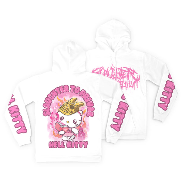 Slaughter To Prevail - Hell Kitty White Hoodie