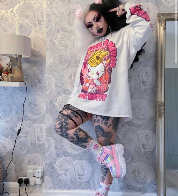 Slaughter To Prevail - Hell Kitty White Long Sleeve